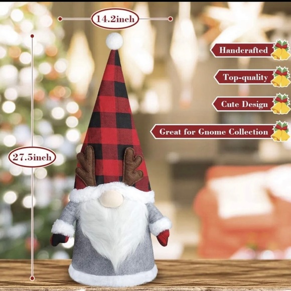 Gnome Christmas Tree Topper, 27.5 Inch Large Gnomes Tree Topper, Swedish Santa - Picture 4 of 5